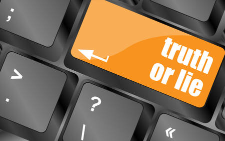 truth or lie button on computer keyboard key, vector illustrationのイラスト素材