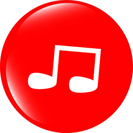 vector note full, music web icon (button)のイラスト素材