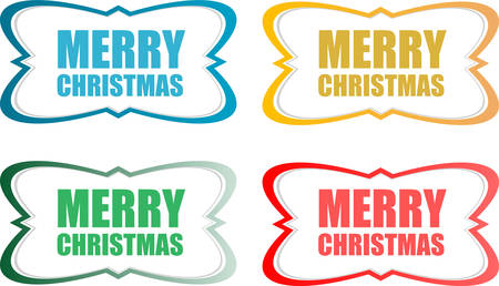Vector Merry Christmas stickers set isolated on whiteのイラスト素材
