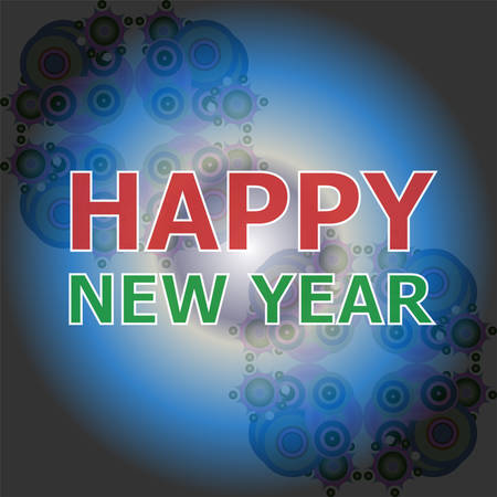 Beautiful text design of Happy New Year on abstract background. vector illustrationのイラスト素材