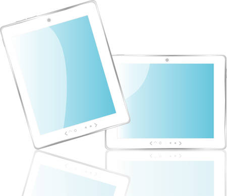 Vector two tablets pc with white frameのイラスト素材