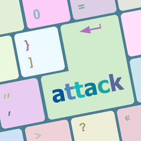 attack button on computer keyboard key vector illustrationのイラスト素材