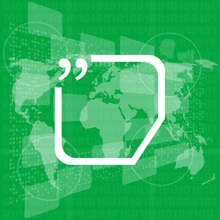 vector quotation marks with thin line speech bubble. concept of citation, info, testimonials,...