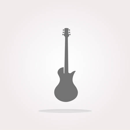 vector Guitar icon button isolated.のイラスト素材