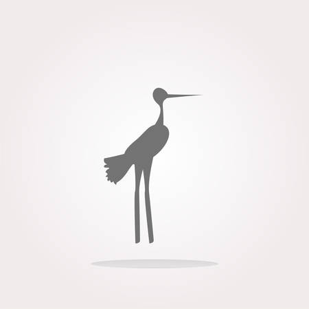 vector Stork on web icon button isolated on white. Web Icon Art. Graphic Icon Drawingのイラスト素材