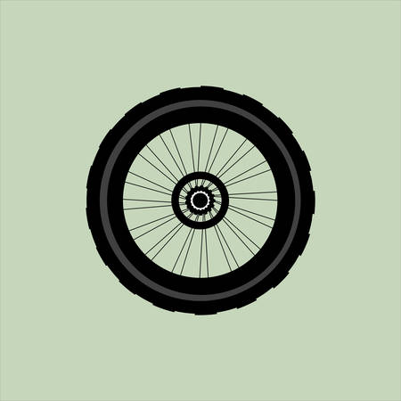 vector silhouette of a bicycle wheel with tyre and spokes