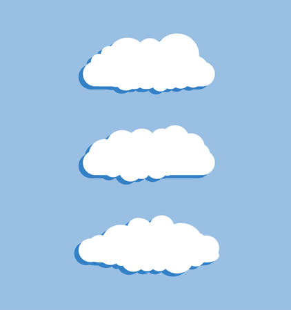 Set of blue sky, clouds. Cloud icon, cloud shape. Set of different clouds. Collection of cloud icon, shape, label, symbol. Graphic element vector. Vector design element  , web and printのイラスト素材