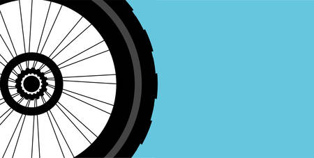 vector silhouette of a bicycle wheel