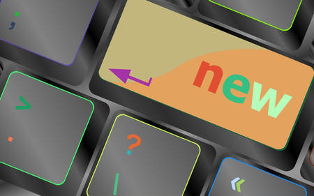 Keyboard with hot key with new word vector keyboard key. keyboard button. Vector illustrationのイラスト素材