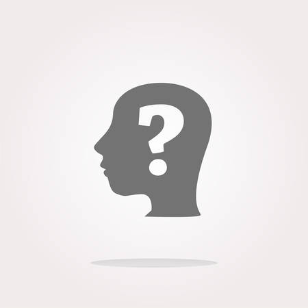 question mark on human head icon vector, question mark on human head icon, question mark on human head icon picture, question mark on human head icon flat, question mark on human head iconのイラスト素材