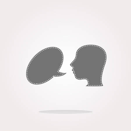 vector Human head with speech bubble icon, web button, Human head vector, Human head icon vector, Human head icon jpg, Human head icon picture, Human head iconのイラスト素材