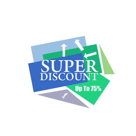 Super Discount sticker. Offer sticker. Super Discount label. Special discount vector label. Sale sign. Discount element template. Special offer sticker. Promo sticker. Discount icon. Discount banner.のイラスト素材
