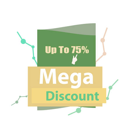 Mega Discount. Discount sticker. Offer sticker. Discount label. Special discount label. Sale sign. Discount element template. Special offer sticker. Promo sticker. Discount icon. Discount bannerのイラスト素材
