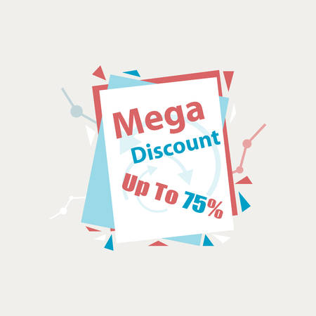 Vector. Mega Discount. Discount sticker. Offer sticker. Discount label. Special discount label. Sale sign. Discount element template. Special offer sticker. Promo sticker. Discount icon bannerのイラスト素材