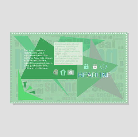 Blue annual report brochure flyer design template vector, Leaflet cover presentation abstract flat background, layout in A4 sizeのイラスト素材