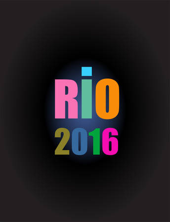 Sign symbol Rio  games 2016 in colors of the Brazilian flag. Brazil Carnival. Vector illustrationのイラスト素材