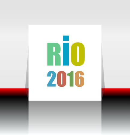 Sign symbol Rio  games 2016 in colors of the Brazilian flag. Brazil Carnival. Vector illustrationのイラスト素材