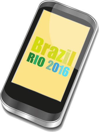 Vector Brazil Rio 2016 Summer Games. tablet pc set. Flat design graphic clip art abstract illustration.のイラスト素材