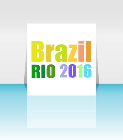 Background colors with the inscription Brazil Rio 2016. Vector illustrationのイラスト素材