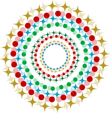 Vector Abstract Halftone Circle Frame - Colorful Designのイラスト素材