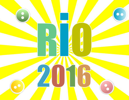 Sign symbol Rio  games 2016 in colors of the Brazilian flag. Brazil Carnival. Vector illustrationのイラスト素材