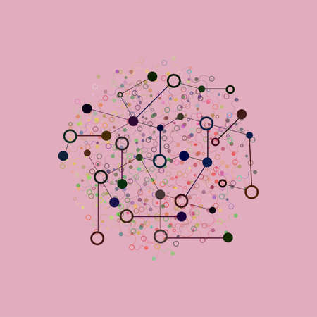 Social Network Graphic Concept. Abstract Background with Dots Array and Lines. Geometric Modern Technology Concept. Connection Structure. Digital Data Visualizationの写真素材