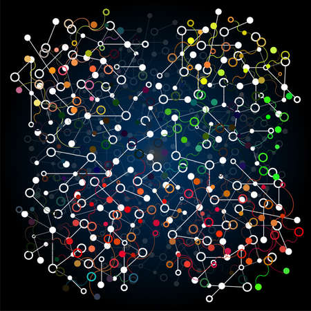 Abstract background with DNA strand, atom, molecule structure. genetic and chemical compounds