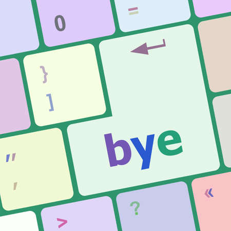 Bye Key computer word on keyboard keyの写真素材