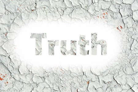 truth words print on the old wooden plateの写真素材