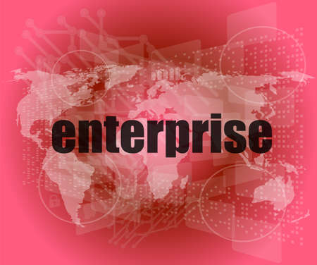 business concept: enterprise words on digital screen, 3dの写真素材