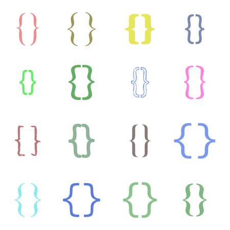 Set of braces or curly brackets icon