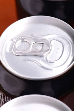 metal beer cans background