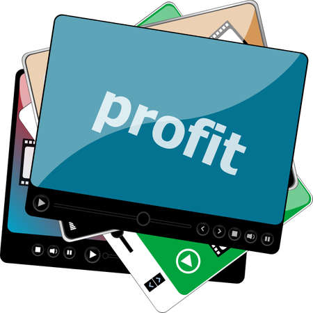 Video media player for web with text Profitの写真素材