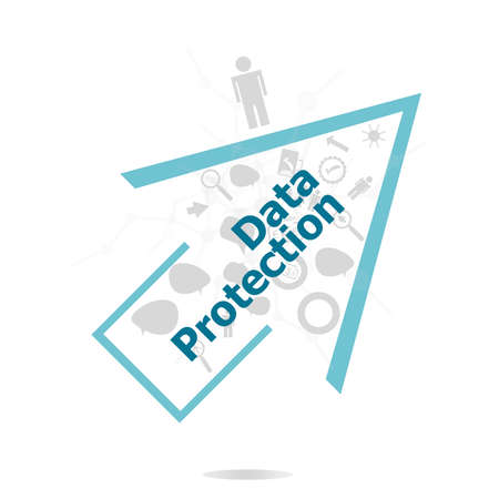 Text Data Protection. Security concept . Data protection and secure elements inforgaphic setの写真素材