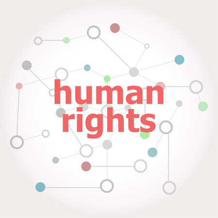 Text Human rights. Law concept . Connected lines with dots.の写真素材