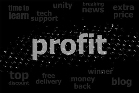 Text Profit. Business concept . Black and white abstract backgroundの写真素材
