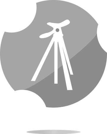 photo tripod web icon, button isolated on whiteの写真素材