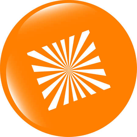 Sun Icon on Round Button . Flat sign isolated on white backgroundの写真素材
