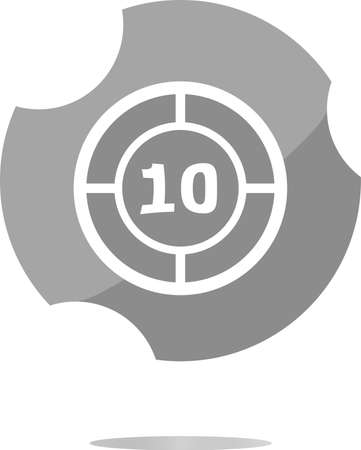 glass target web icon, button isolated on white backgroundの写真素材