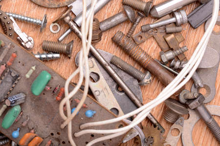 fifty dollar bill in front of the American flagの写真素材