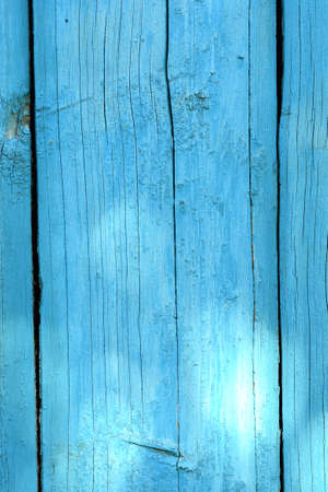 Close up background texture of blue vintage painted wooden planks, rustic style wall panelの写真素材