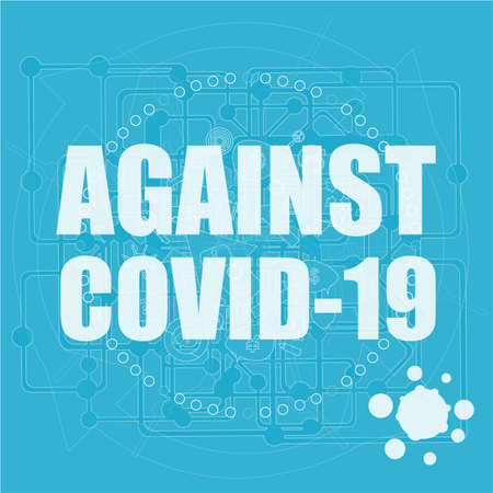 Against Covid-19 Coronavirus. Pandemic medical concept. Sign caution coronavirus. Stop corona virus nowの写真素材