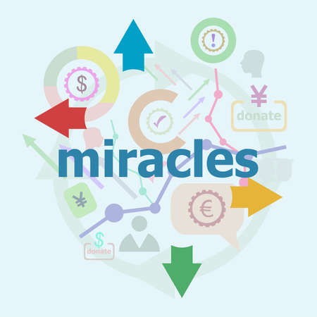 Text Miracles. Social concept. Abstract infographics options template. Can be used for workflow...