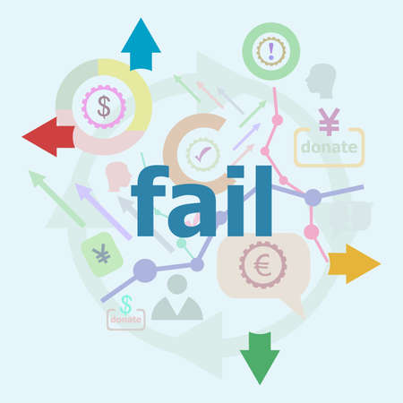 Text Fail. Finance concept. Abstract infographics options template. Can be used for workflow layout, diagram.の写真素材