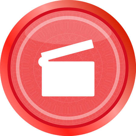 cinema glossy icon button on white backgroundの写真素材