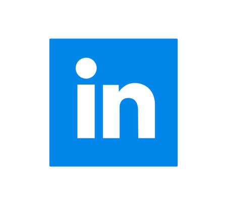 Linkedin logo sign on white background. Linkedin is a business social networking service. Kharkiv, Ukraine - May 26, 2020のeditorial素材