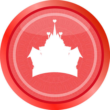Medieval royal castle - web icon button isolated. castle iconの写真素材