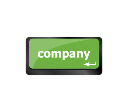 computer Keyboard key with company button. Business conceptの写真素材