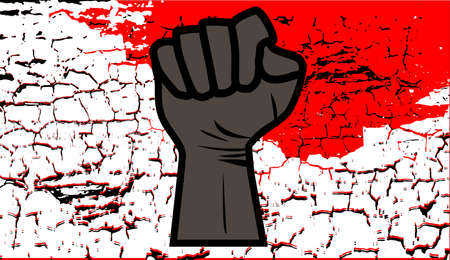 Hand symbol for black lives matter protest in USA to stop violence to black people. All black lives...