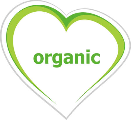 Text Organic. Marketing concept . Love heart icon button for web services and apps . Love heart icon button for web services and appsの写真素材